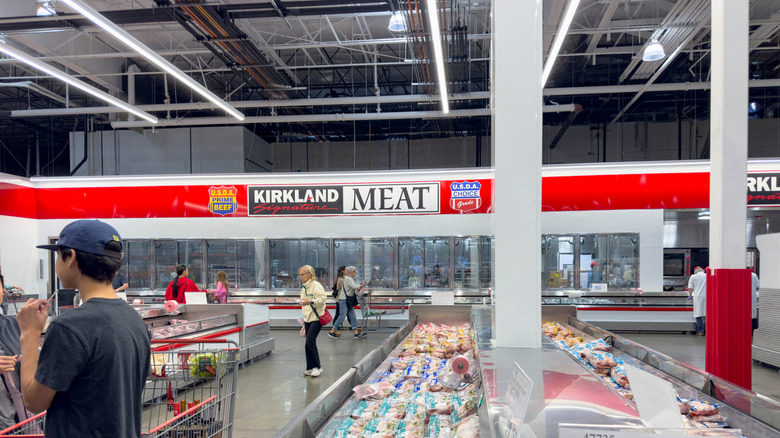 View of meat deprtment inside Costco