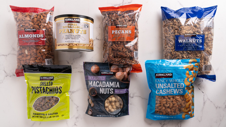 lineup of Kirkland Signature nuts