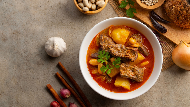 a bowl of massaman curry