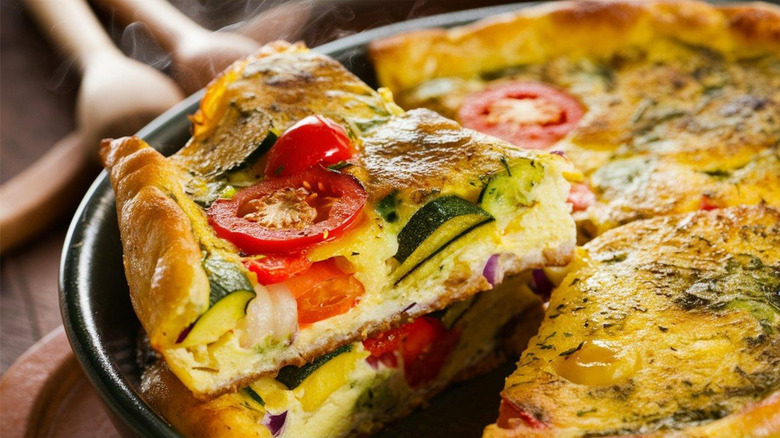 Slice of veggie fritata