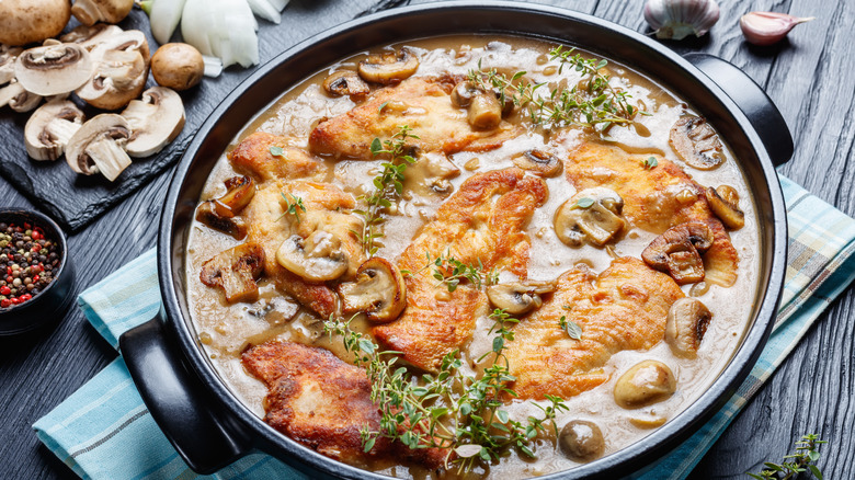 chicken Marsala in pan