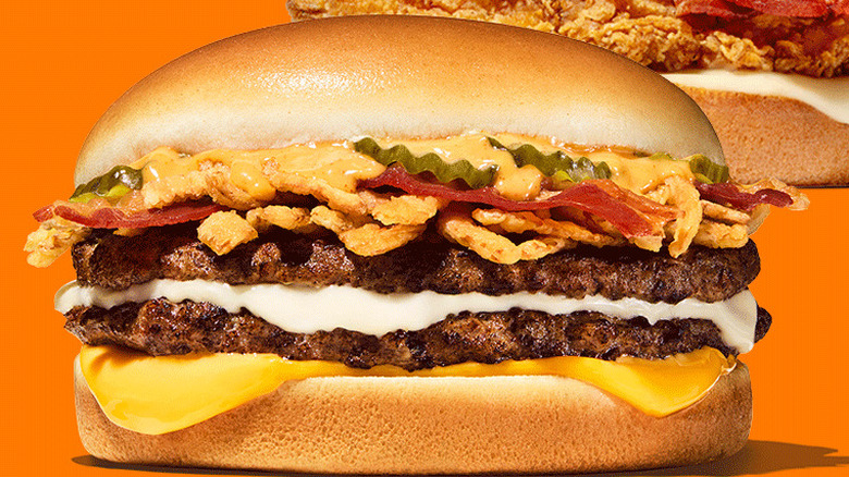 A Whataburger Bacon Wrangler Double.