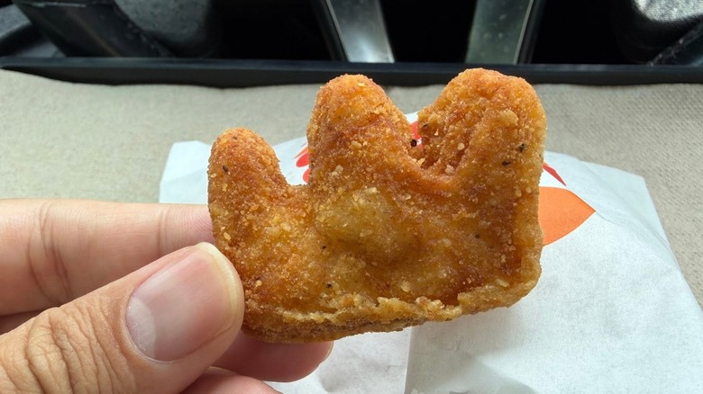 A crown shaped nugget sold at Burger King.