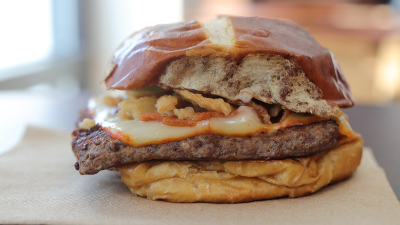 Wendy's Pretzel Bacon Pub Cheeseburger.