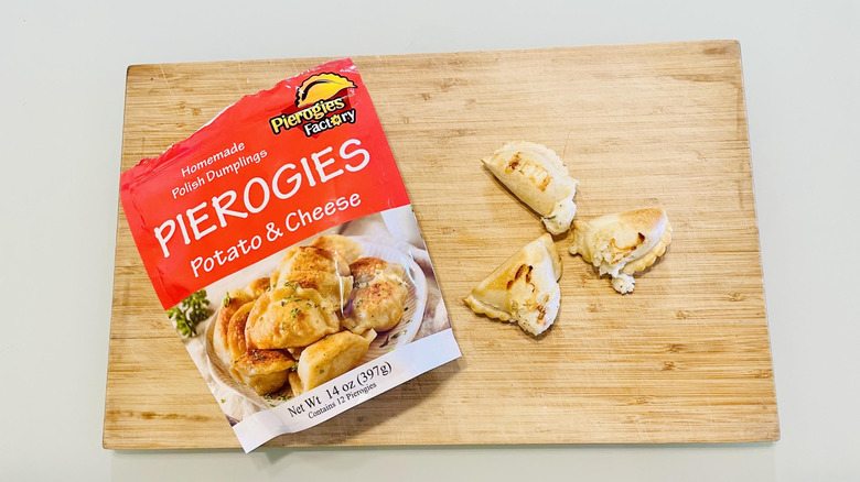 Pierogies Factory pierogies on a cutting board