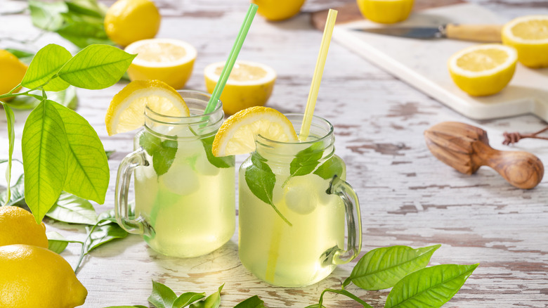 Lemonade with mint and herbs 