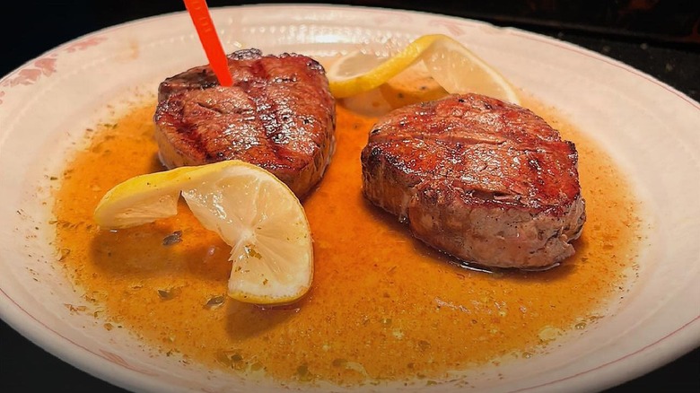 Golden Steer Steakhouse steak on a plate