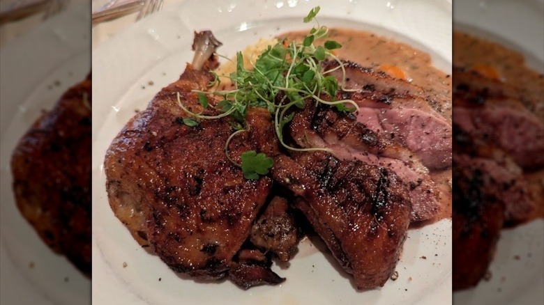 A duck special served at La Grotta.