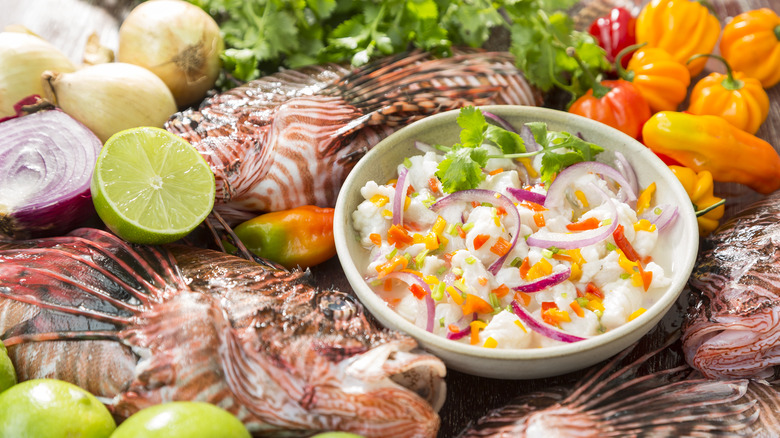 bowl of fish ceviche