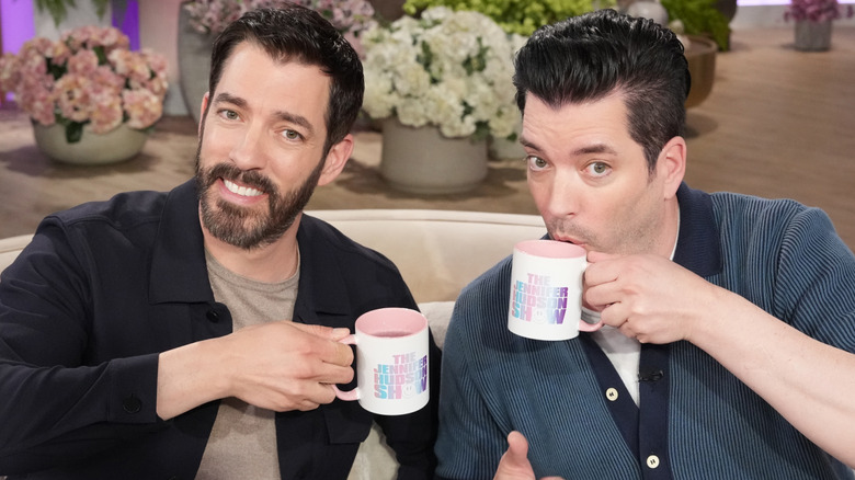 The Property Brothers on a talk show