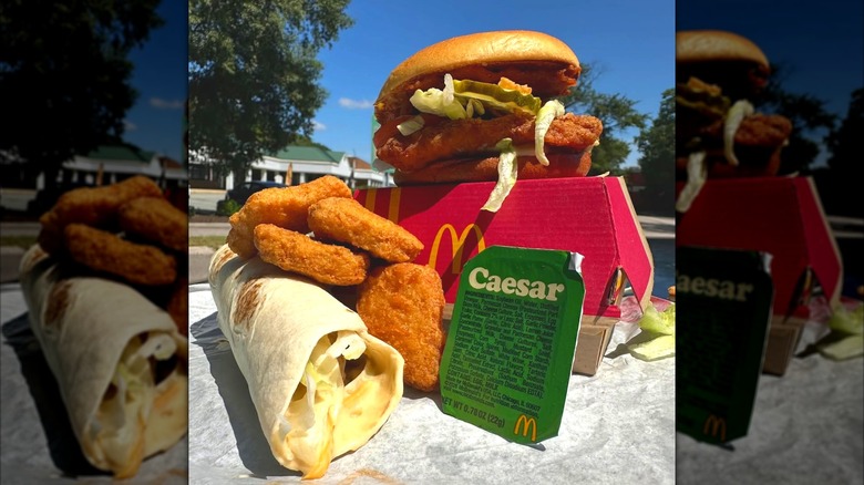 McDonald's Caesar Sauce, Snackwrap, Bacon McCrispy, and McNuggets