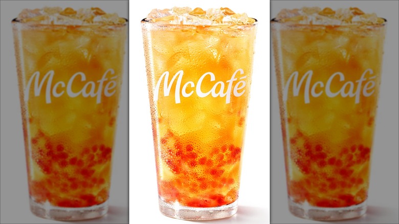 A cup of Mango Pineapple Refresher from McDonald's