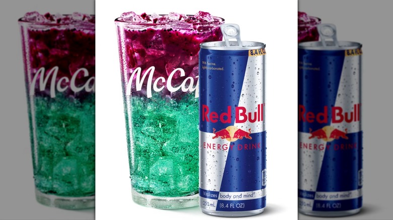 Red Bull and Dragonberry Energizer from McDonald's