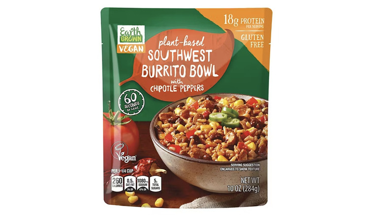 Package of Earth Grown Plant-Based Burrito Bowl