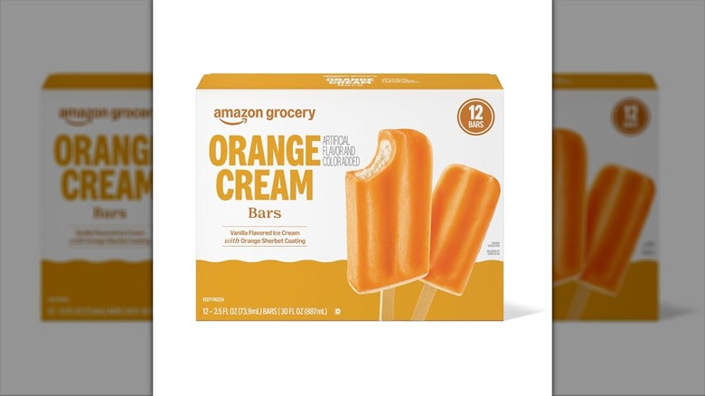 Pictured package of Orange Cream ice cream.