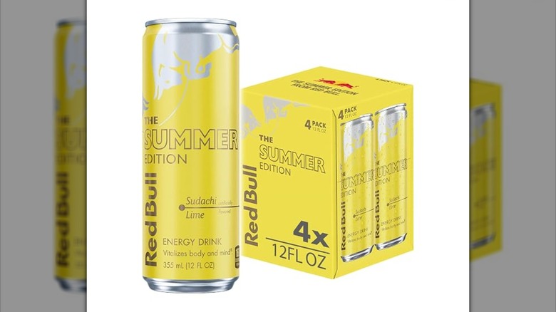 Pictured 4-pack of Summer Red Bull.