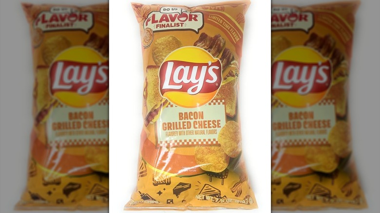 Photographed bag of Lay's Bacon grilled cheese.