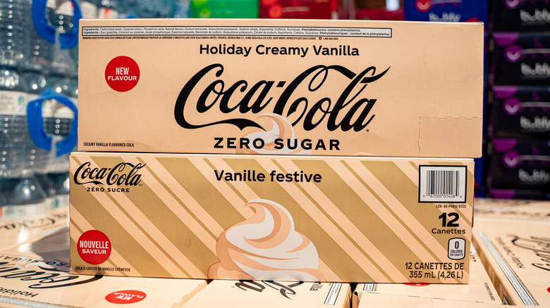 Two 12 packs of the Holiday Creamy Vanilla Coca-cola.