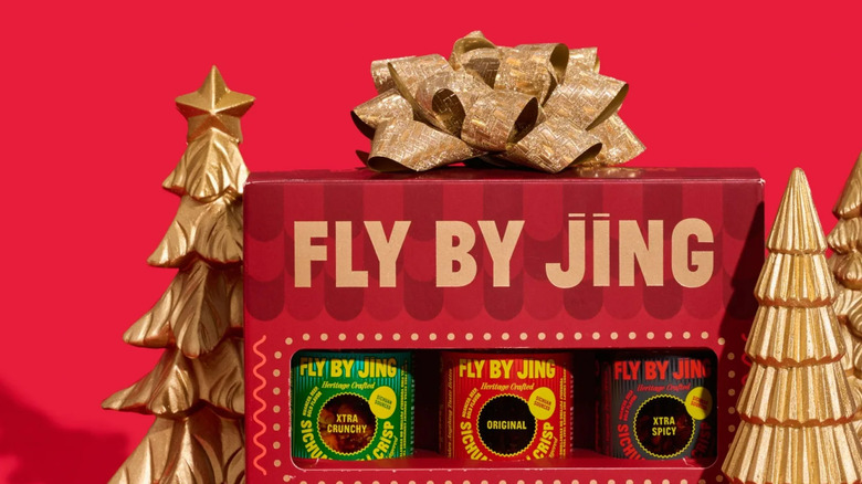 A festive holiday version of Fly By Jing's chili crisp oils.