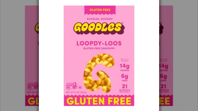 A box of gluten-free cavatappi pasta from Goodles