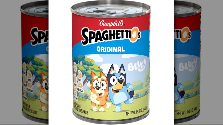 A can of Bluey-themed SpaghettiOs