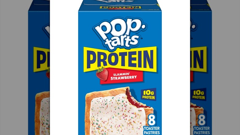A box of Pop-Tarts Protein Slammin' Strawberry toaster pastries