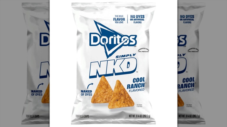 A bag of Simple NKD Cool Ranch Doritos