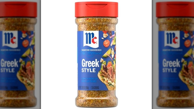 Small container of McCormick Greek Style Seasoning