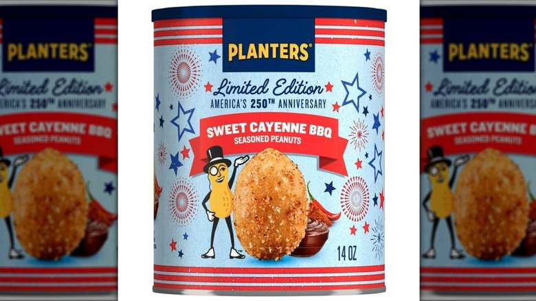 Can of Planters Sweet Cayenne BBQ Seasoned Peanuts