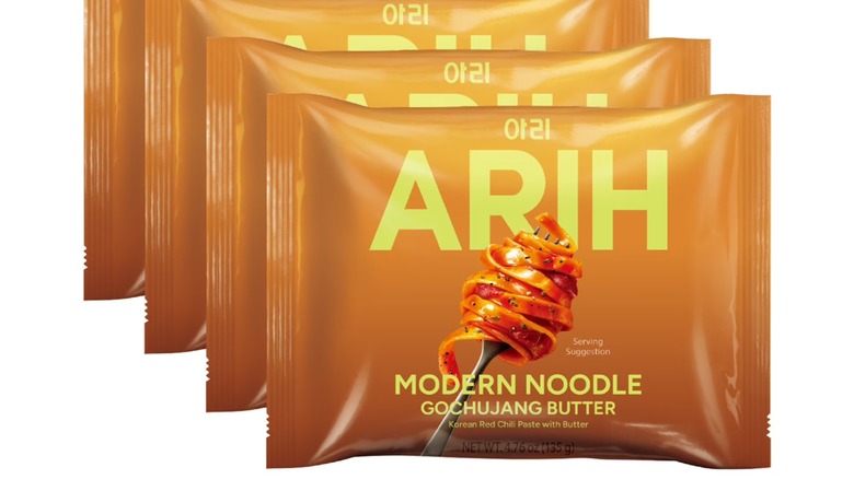 Four packets of ARIH gochujang butter noodles