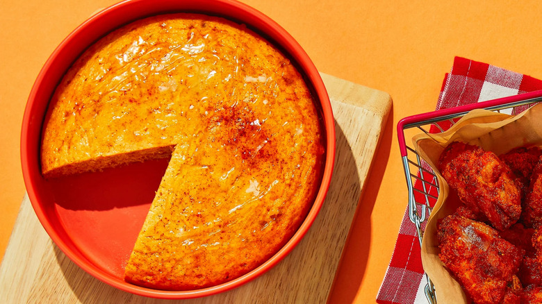 Southern Style Hot Honey Cornbread and honey
