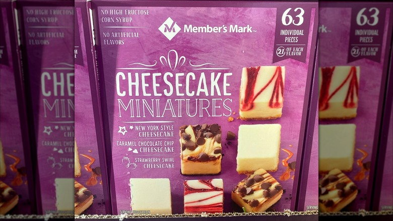 A Sam's Club box of mini cheesecakes