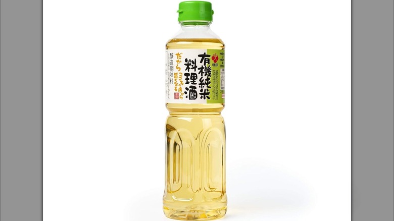 A bottle of Morita Premium Organic Cooking Sake.