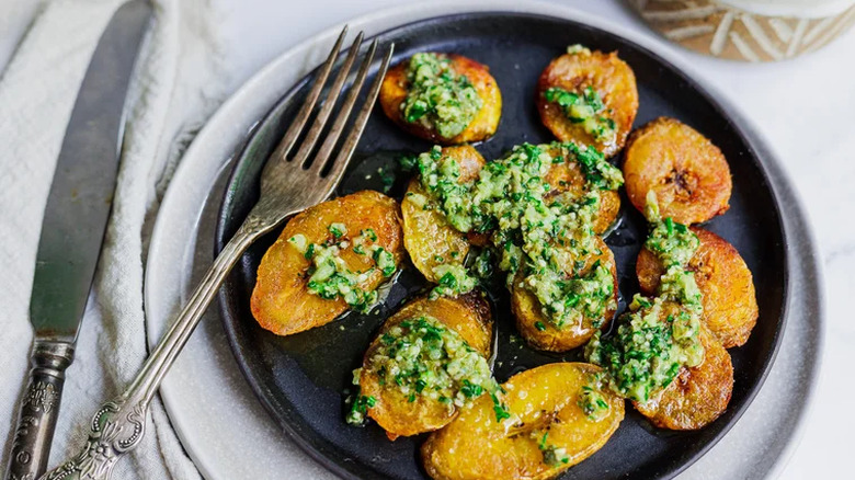 Sweet Golden Maduros With Mint Mojo