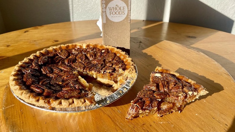 Whole Foods Market Pecan Pie with slice taken out