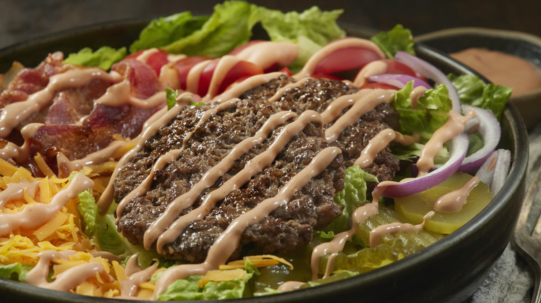 Loaded hamburger salad