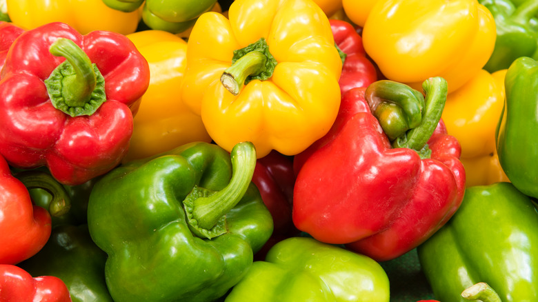 Stack of bell peppers