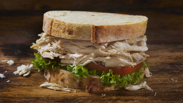 Sandwich on a wooden surface