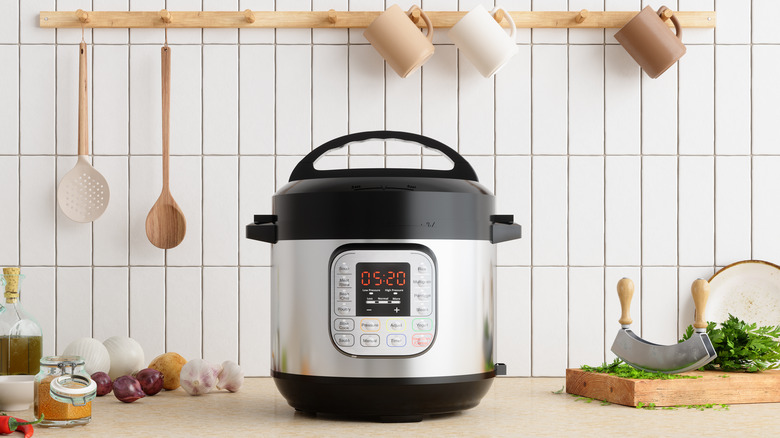 Instant pot on kitchen counter