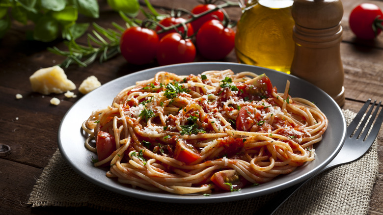 plate of spaghetti