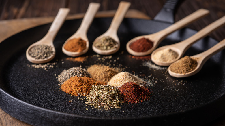 Piles of Latin American seasonings 