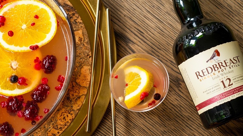 redbreast whiskey bottle and cocktail