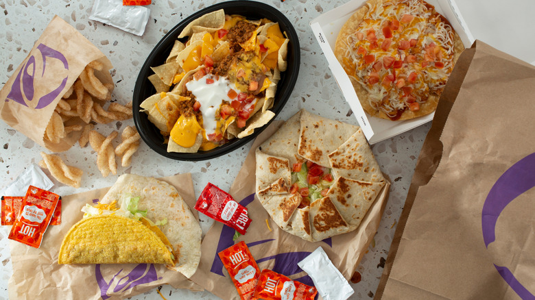 A top view of a meal from Taco Bell