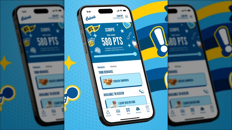 A smartphone screen shows the Culver's app interface