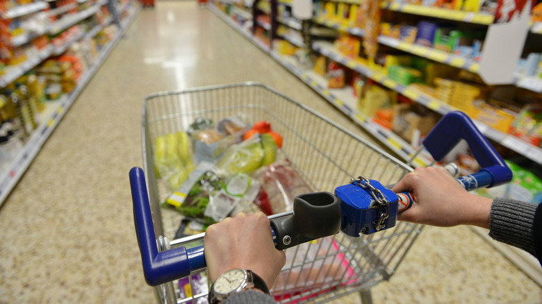 Shopping cart inside Aldi