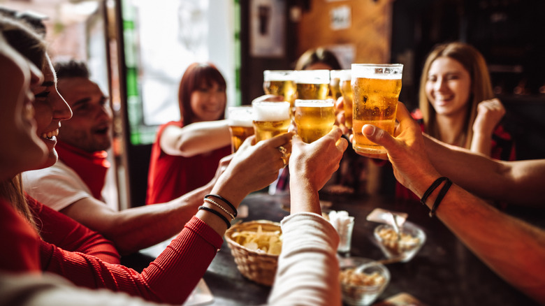 Friends toasting