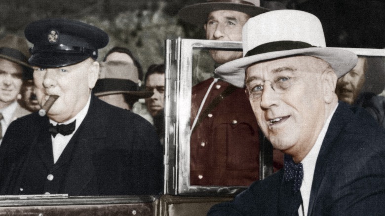 Churchill and FDR meeting 