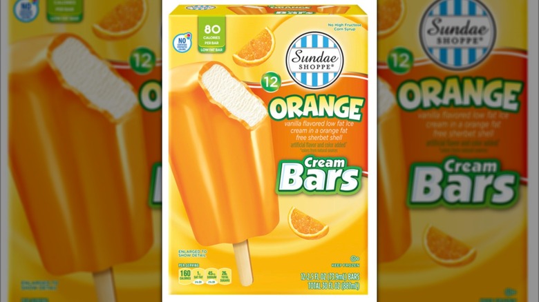 Package of Sundae Shoppe Orange Cream Bars featuring a bit bar