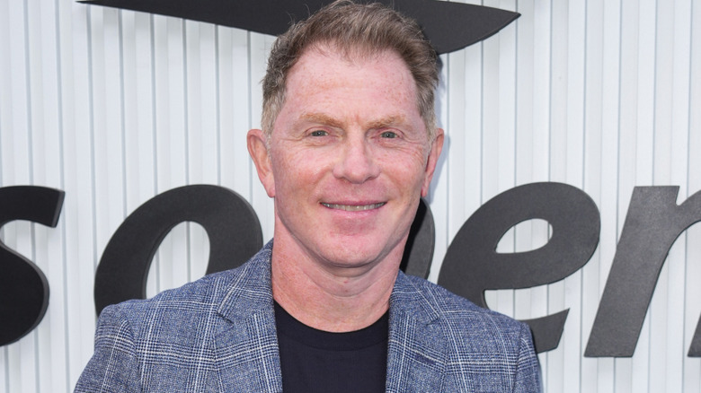 Closeup of Food Network Star Bobby Flay, smiling.