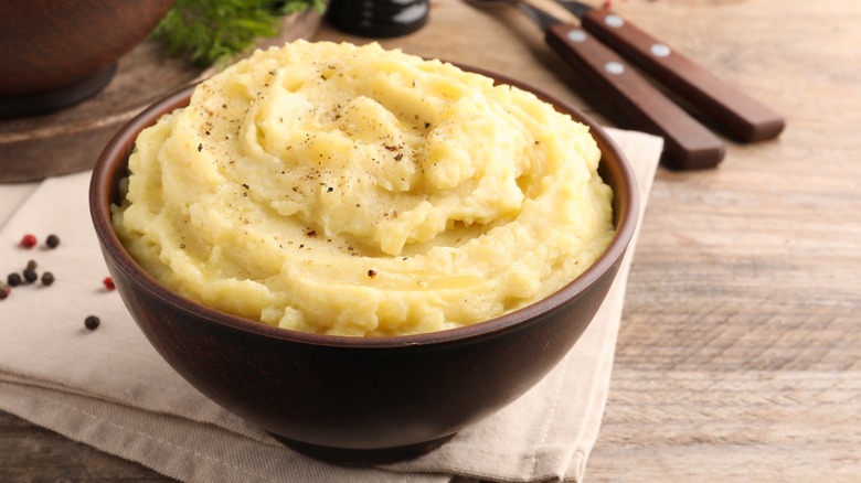 Bowl of creamy mashed potatoes